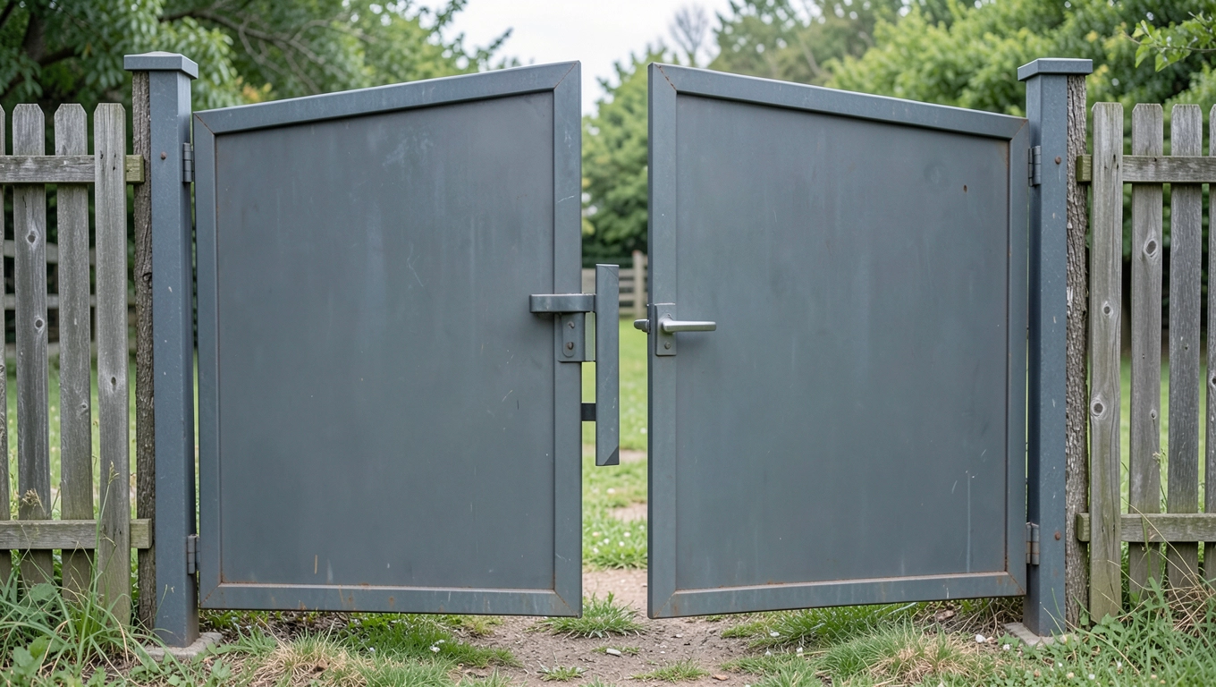 brama z furtką w środku