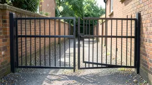 brama z furtką w skrzydle