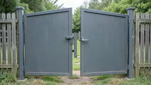 brama z furtką w środku