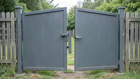 brama z furtką w środku