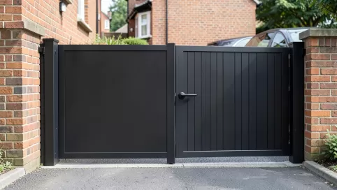 bramy łamane z furtką