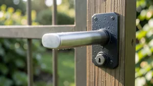 klamka z zamkiem do furtki